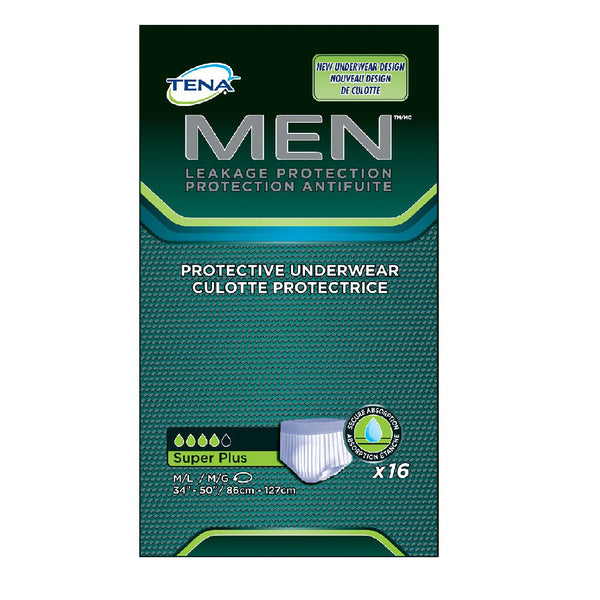 TENA Men™ Protective Underwear, Super Plus Absorbency M/L (16 Count)