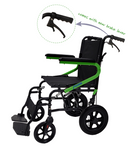 18" Transport Wheelchair with 12" Rear Wheels