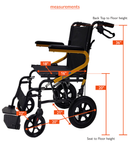 18" Transport Wheelchair with 12" Rear Wheels