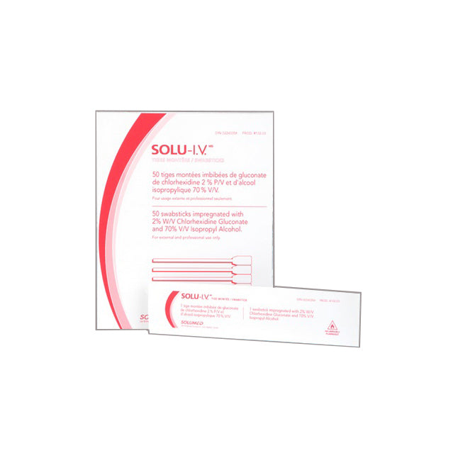 Solu I.V.™ Swabstick, Chlorhexidine Gluconate with Alcohol (50 Count)