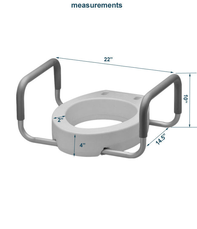 4" Raised Toilet Seat with Arms