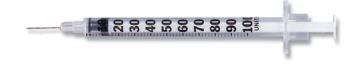 Insulin Syringe with Needle Ultra-Fine™ Lo-Dose™ 1 mL 29 Gauge 1/2 Inch Attached Needle Without Safety (200 Count)
